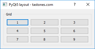 PyQt5 網格佈局